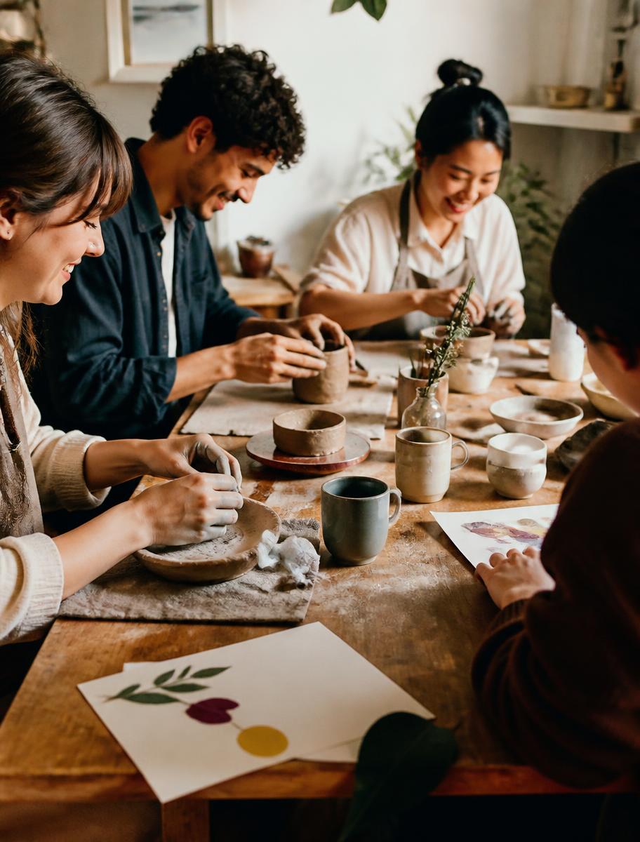 Petit groupe réuni autour d'une table lors d'un atelier Kore